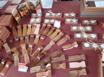 Woodwork products at Harkerville Market